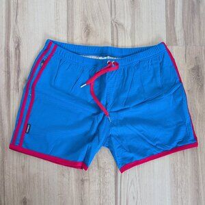 New Commando Corp. Woof Clothing Mesh Shorts Blue Red Trim XL Deadstock